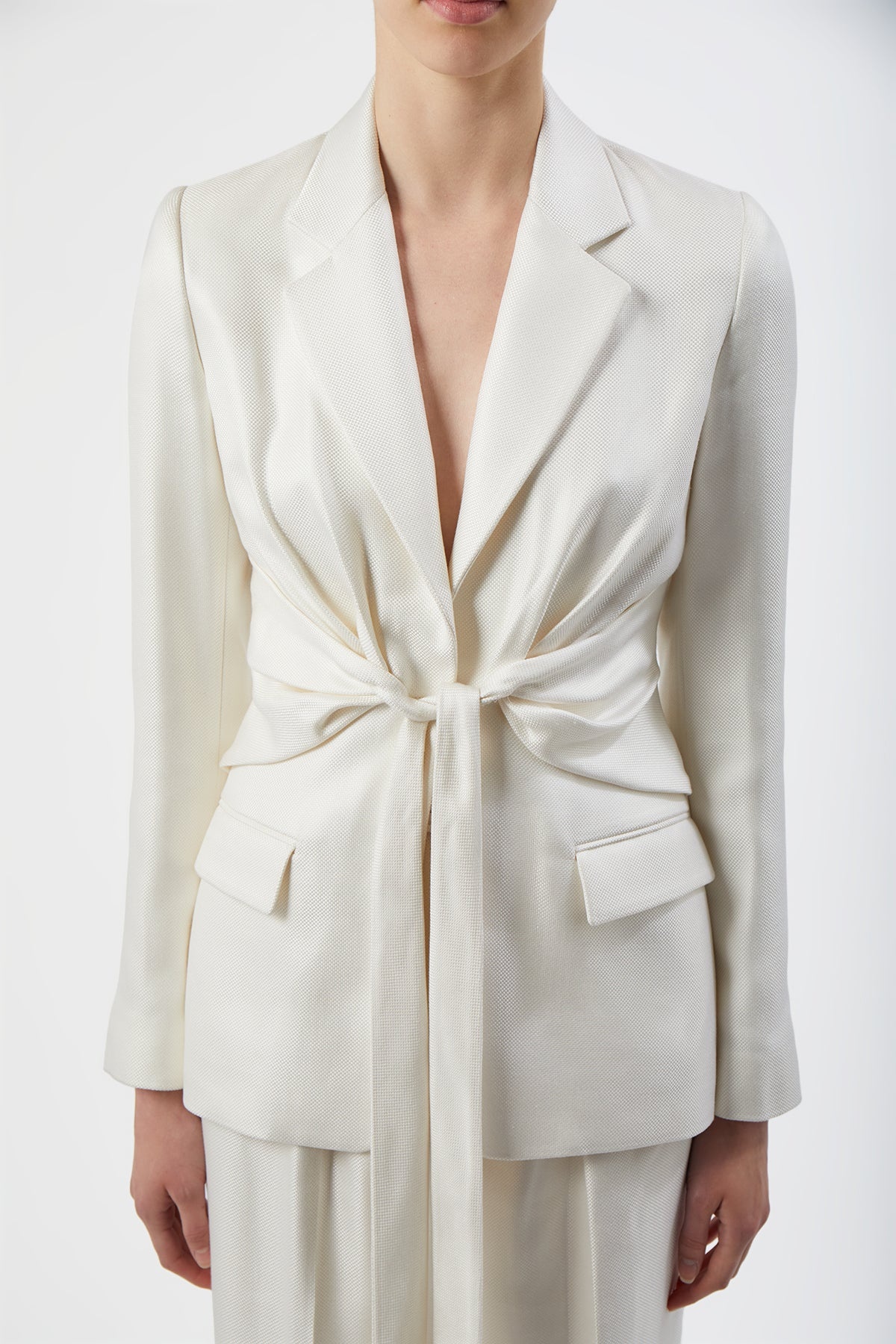 Grant Knotted Blazer in Silk - 5