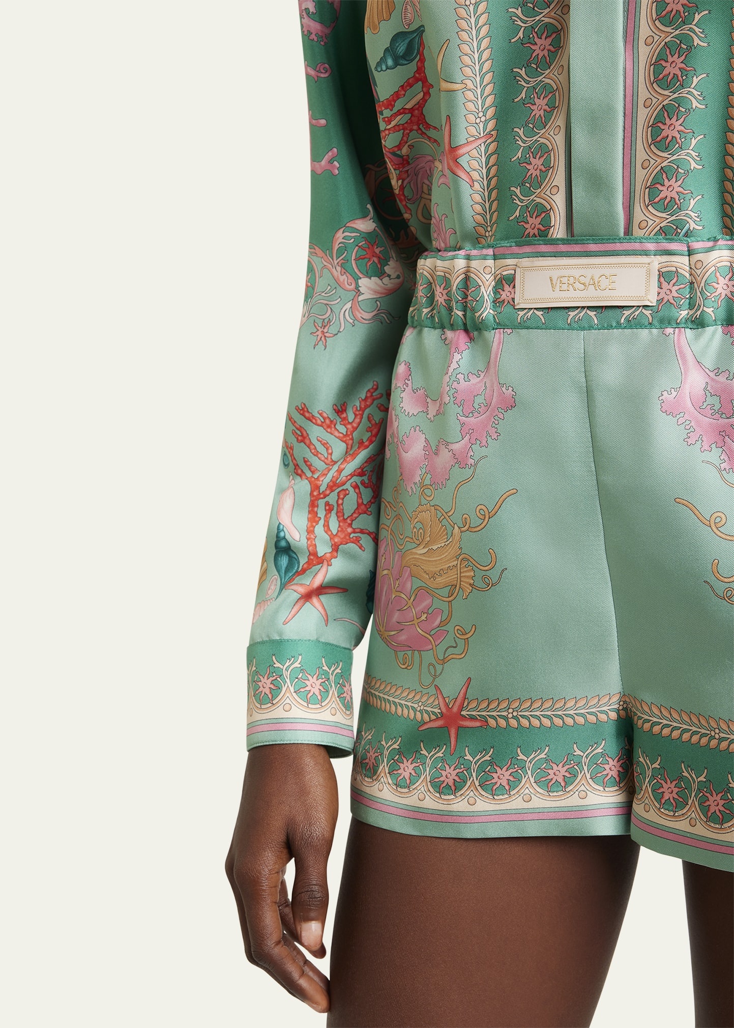 Underwater Barocco Foulard Silk Twill Shorts - 5