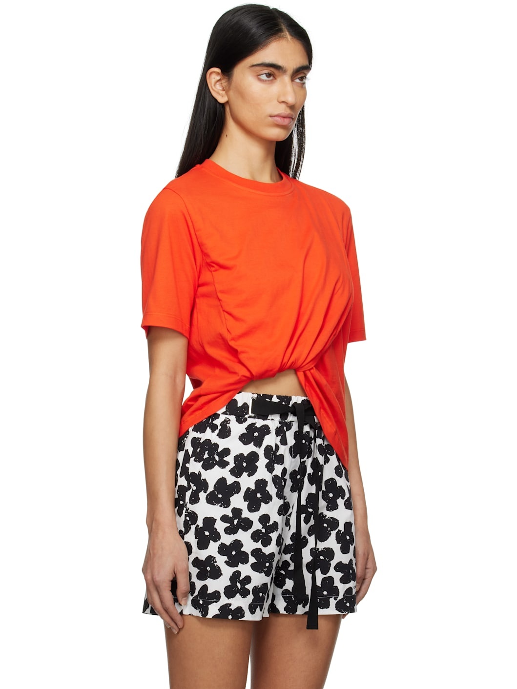 Orange Gathered T-shirt - 2