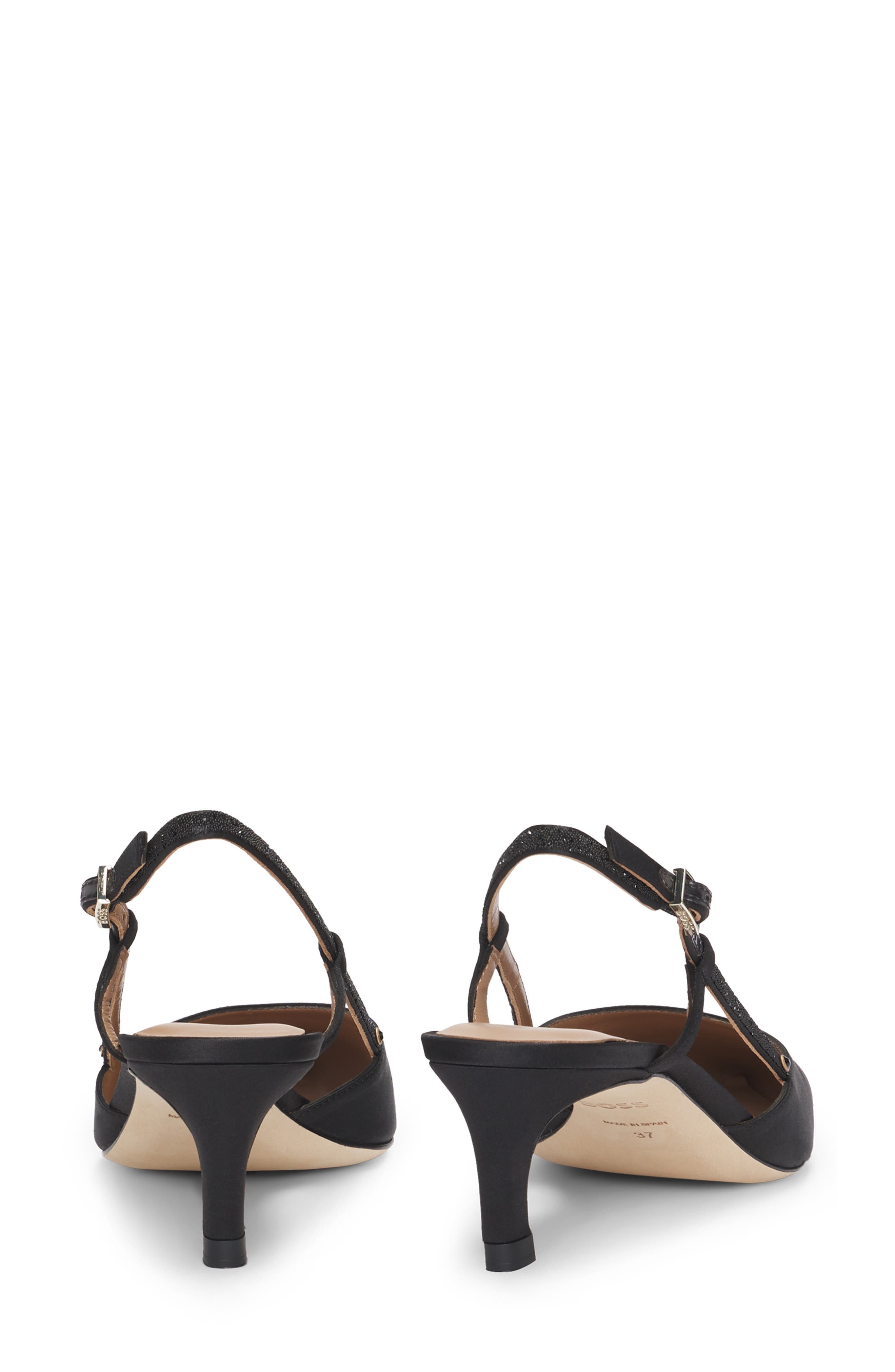 BOSS Janet Slingback Pointed Toe Kitten Heel Pump in Black at Nordstrom - 3