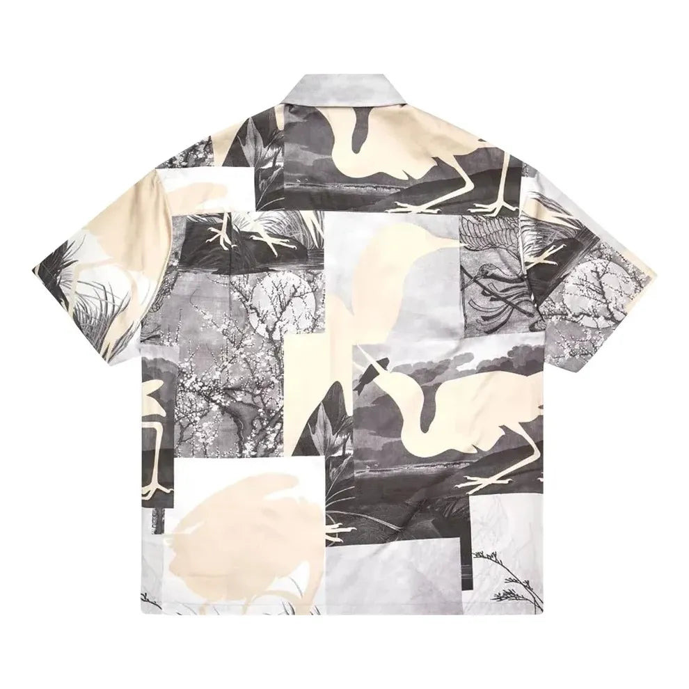 HERON PRESTON Cut Out Bowling Shirt 'Grey' HMGA027S21FAB0021001 - 2