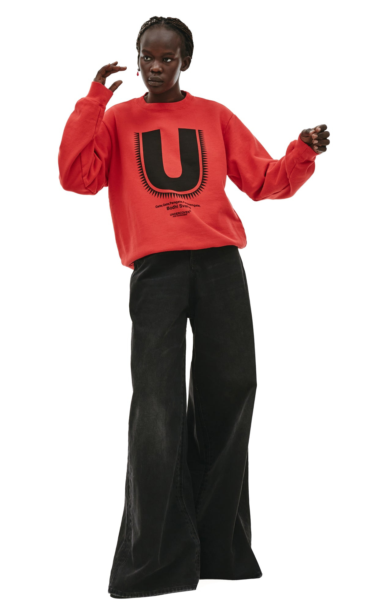 BODHI SVAHA SWEATSHIRT IN RED - 3