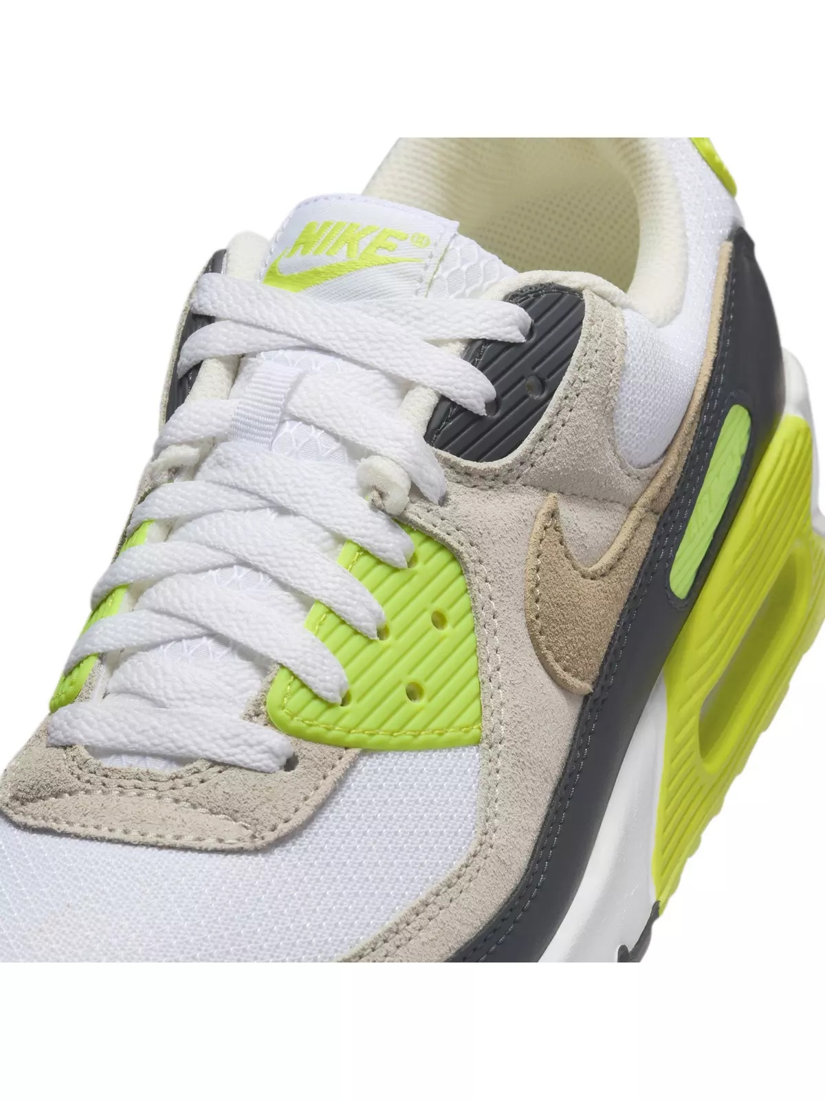 Air Max 90 "White/Cyber/Dark Smoke Grey/Khaki" Men's Shoe - 7