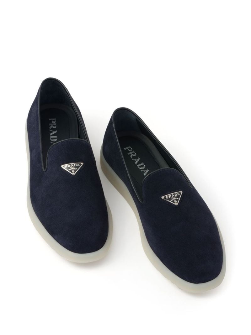 triangle-patch suede loafers - 4