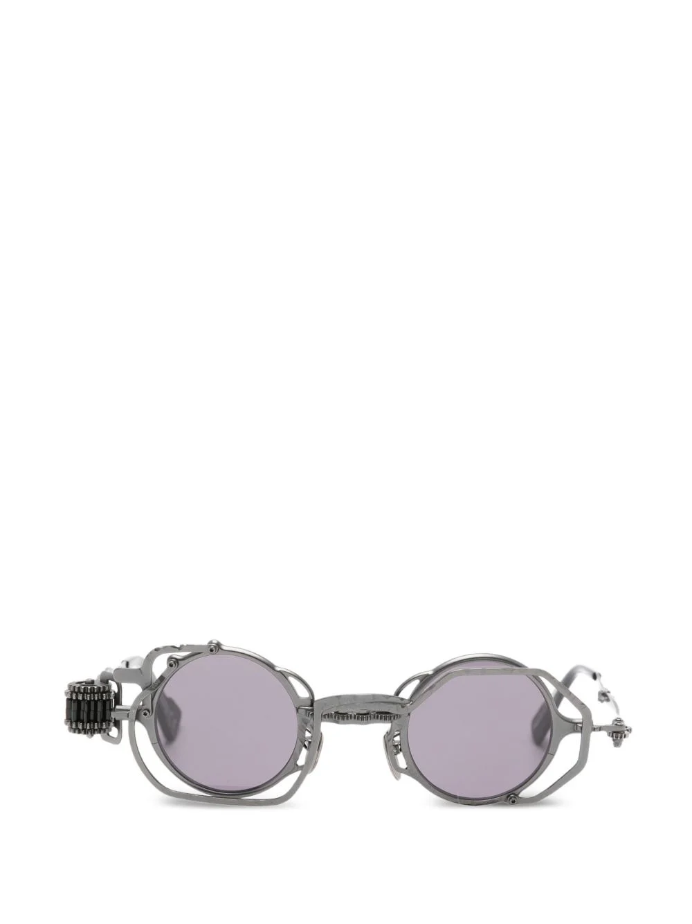 textured round-frame sunglasses - 1