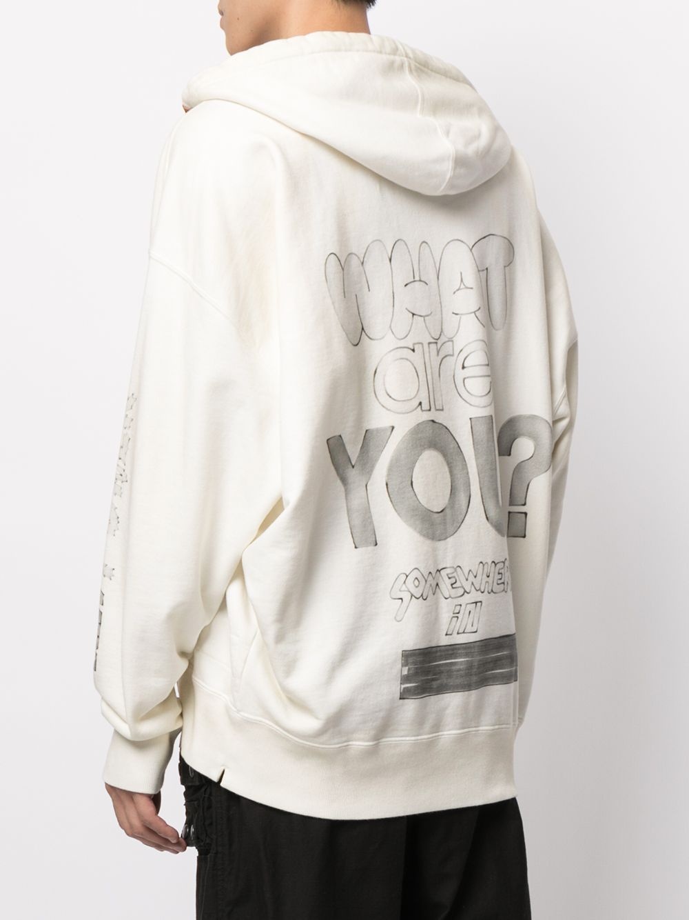 text-print cotton hoodie - 4