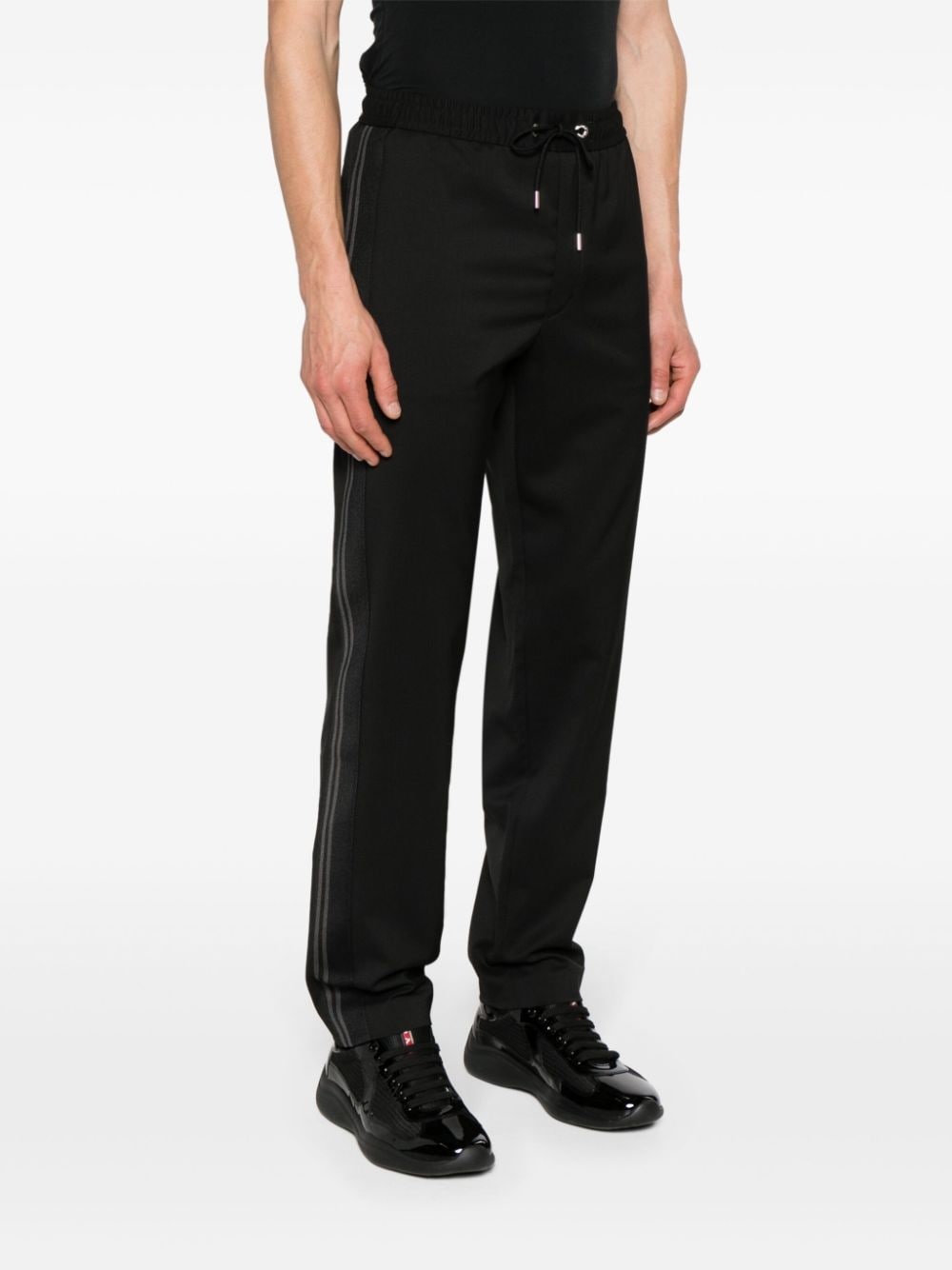 straight-leg gabardine track trousers - 3