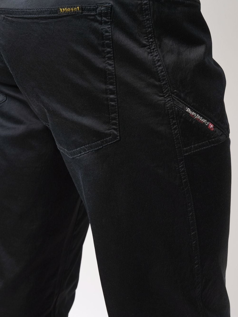 embroidered-logo slim-cut trousers 5