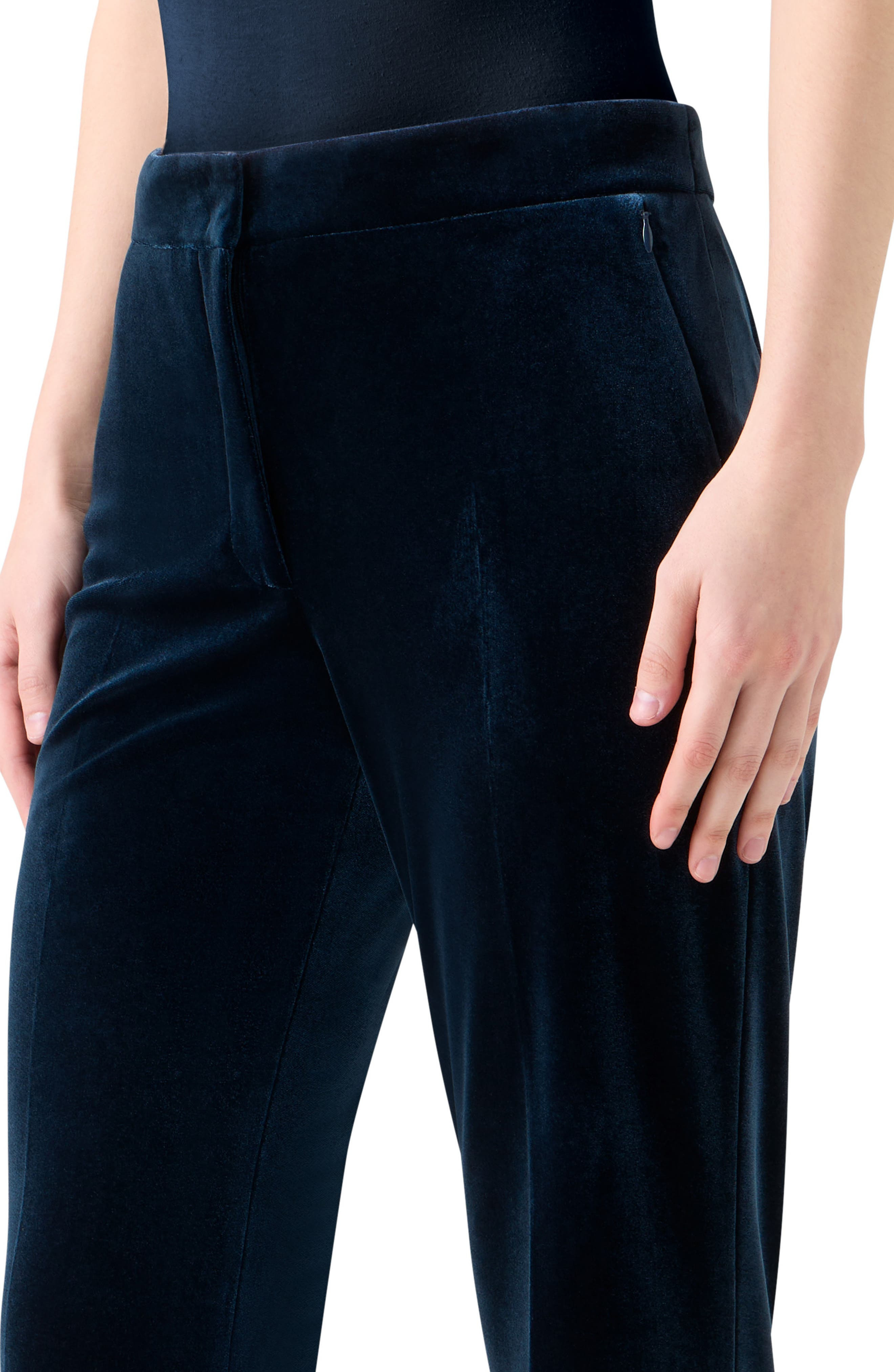 Akris Carl Velvet Neoprene Pants in Denim Blue at Nordstrom - 4