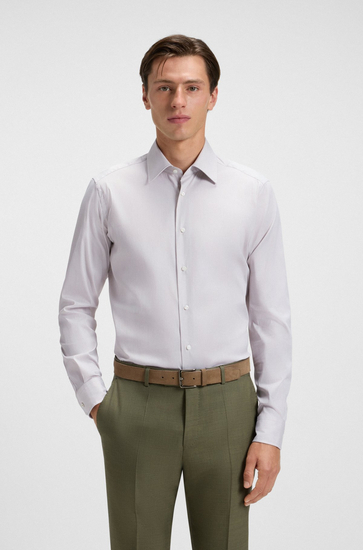 REGULAR-FIT SHIRT IN AN ITALIAN-MADE COTTON BLEND - 2