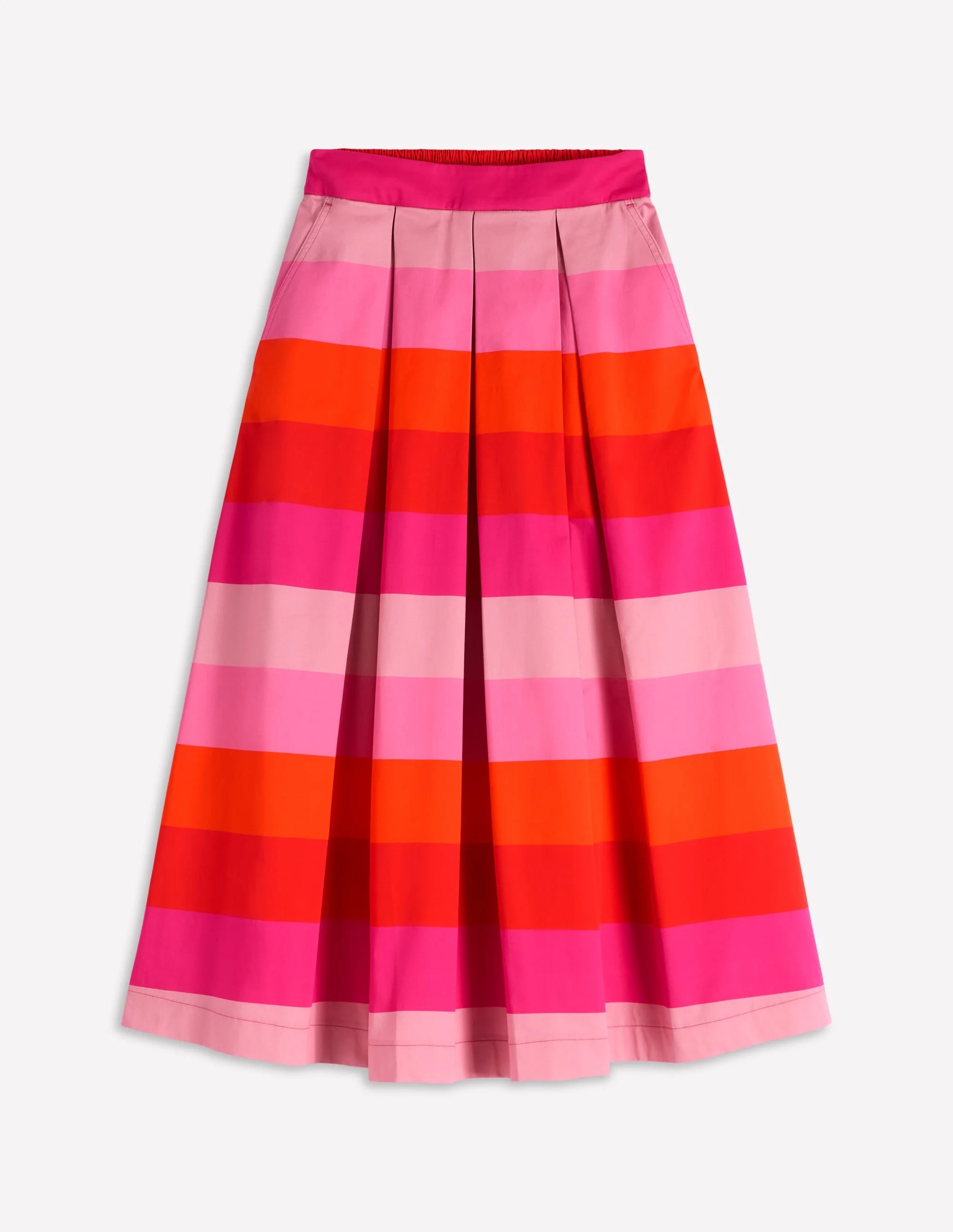 Verity cotton Sateen Skirt-Pink Tonal Multistripe - 1