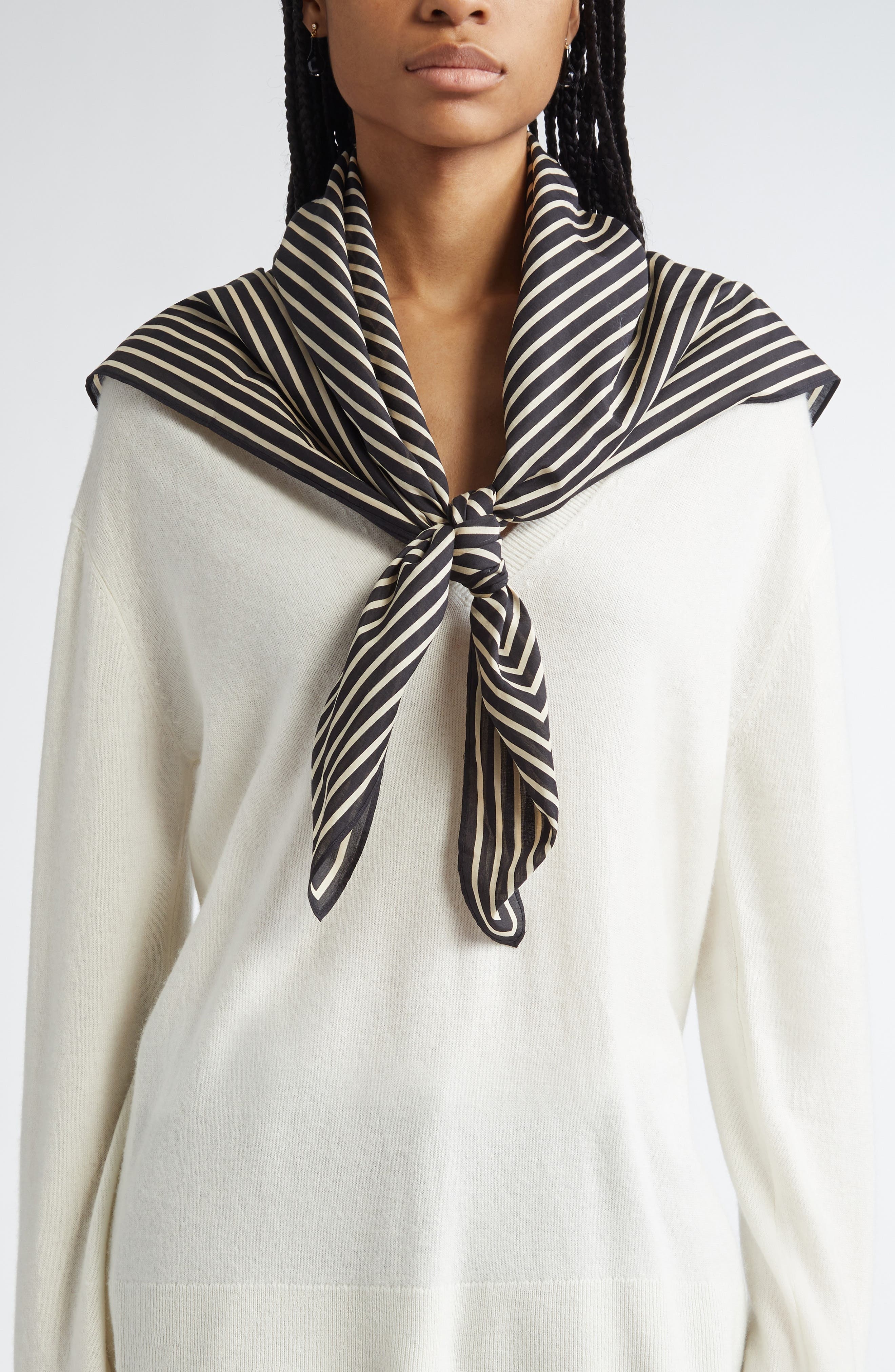 TOTEME Geometric Monogram Silk Scarf in Black at Nordstrom - 1