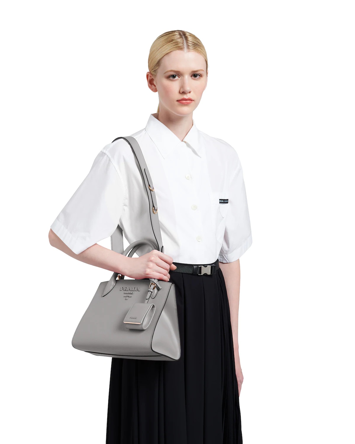 Small Saffiano Leather Prada Monochrome Bag - 2