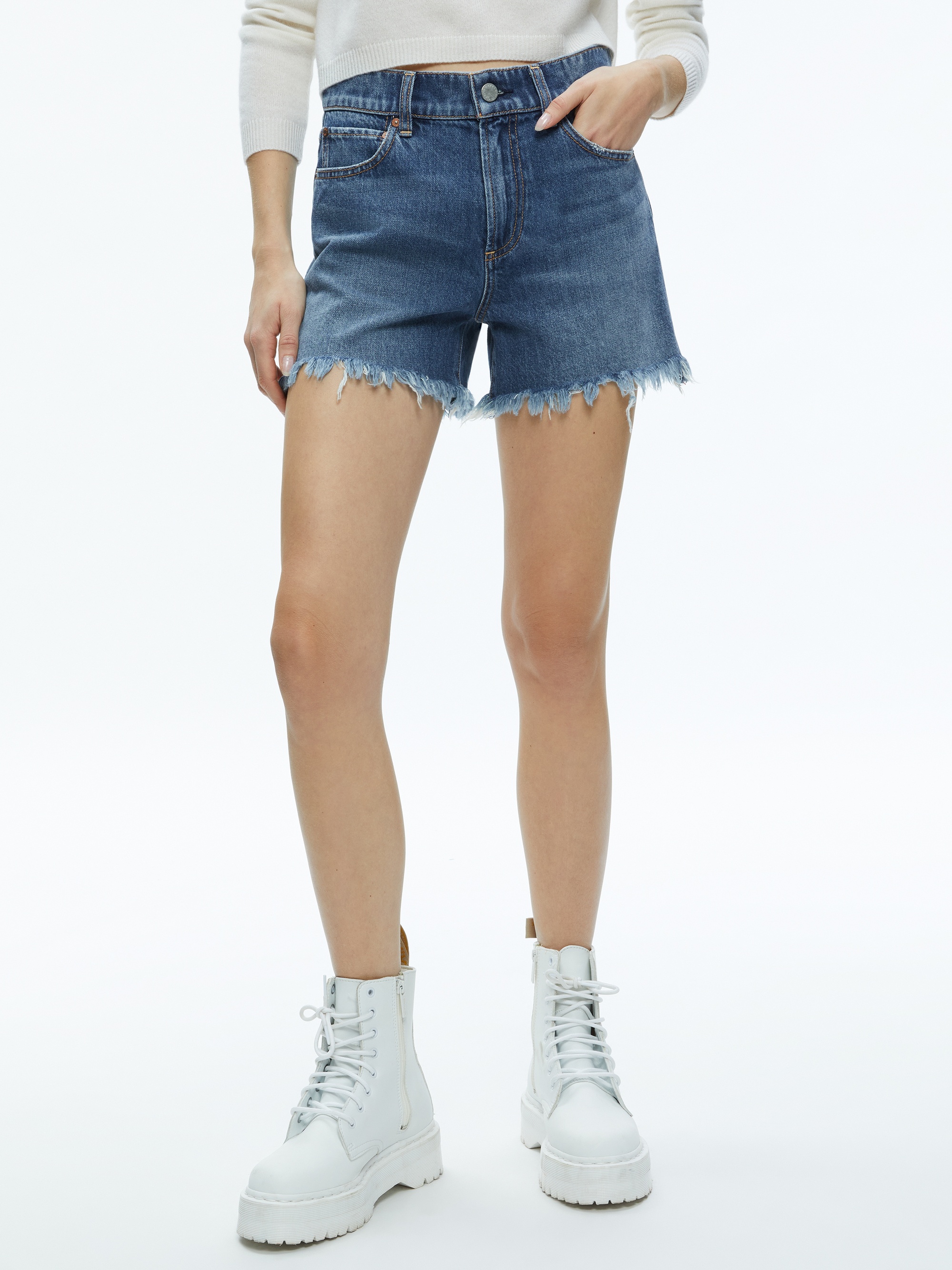 TRISH LOW RISE BAGGY SHORT WITH RAW HEM - 2