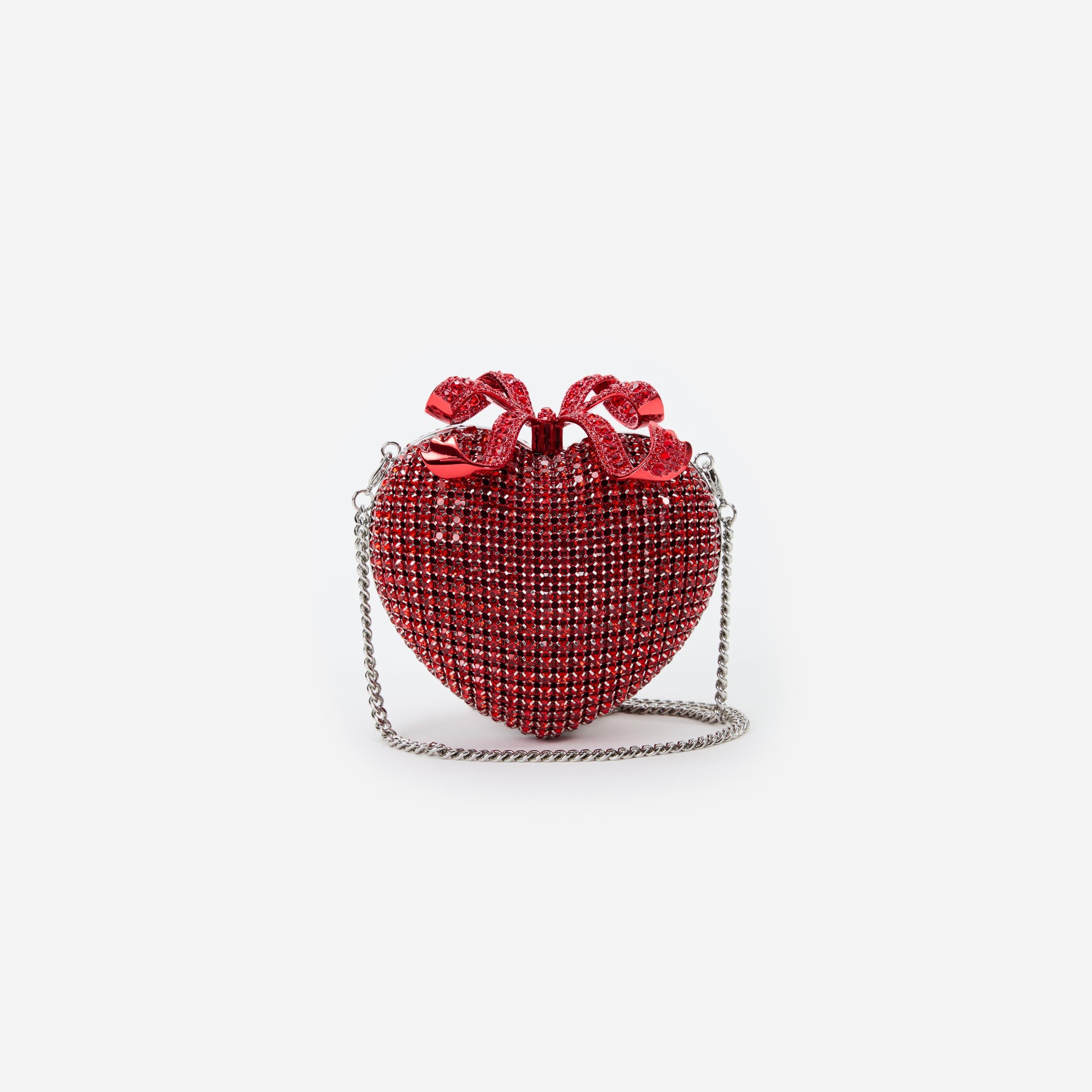 Red Crystal Heart Clutch - 4