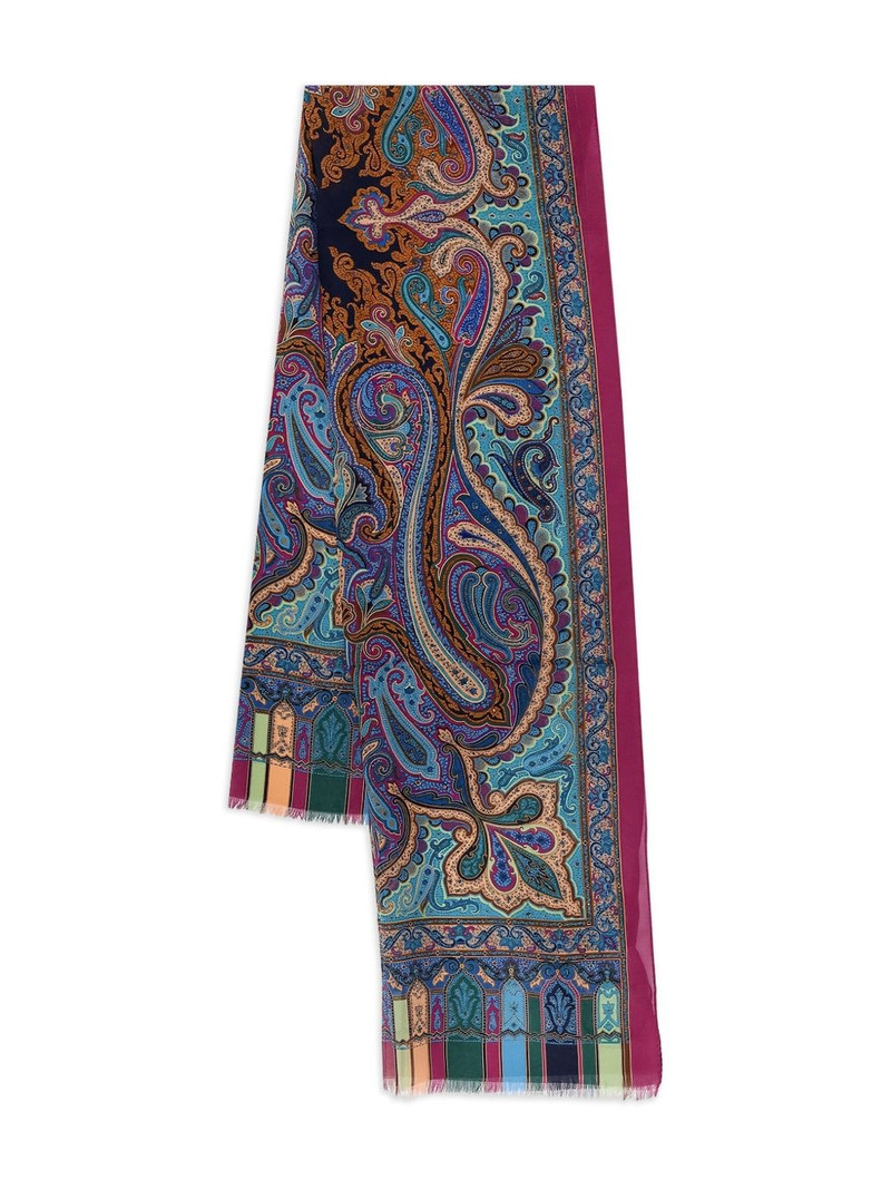 Etro paisley-patterned silk scarf outlook