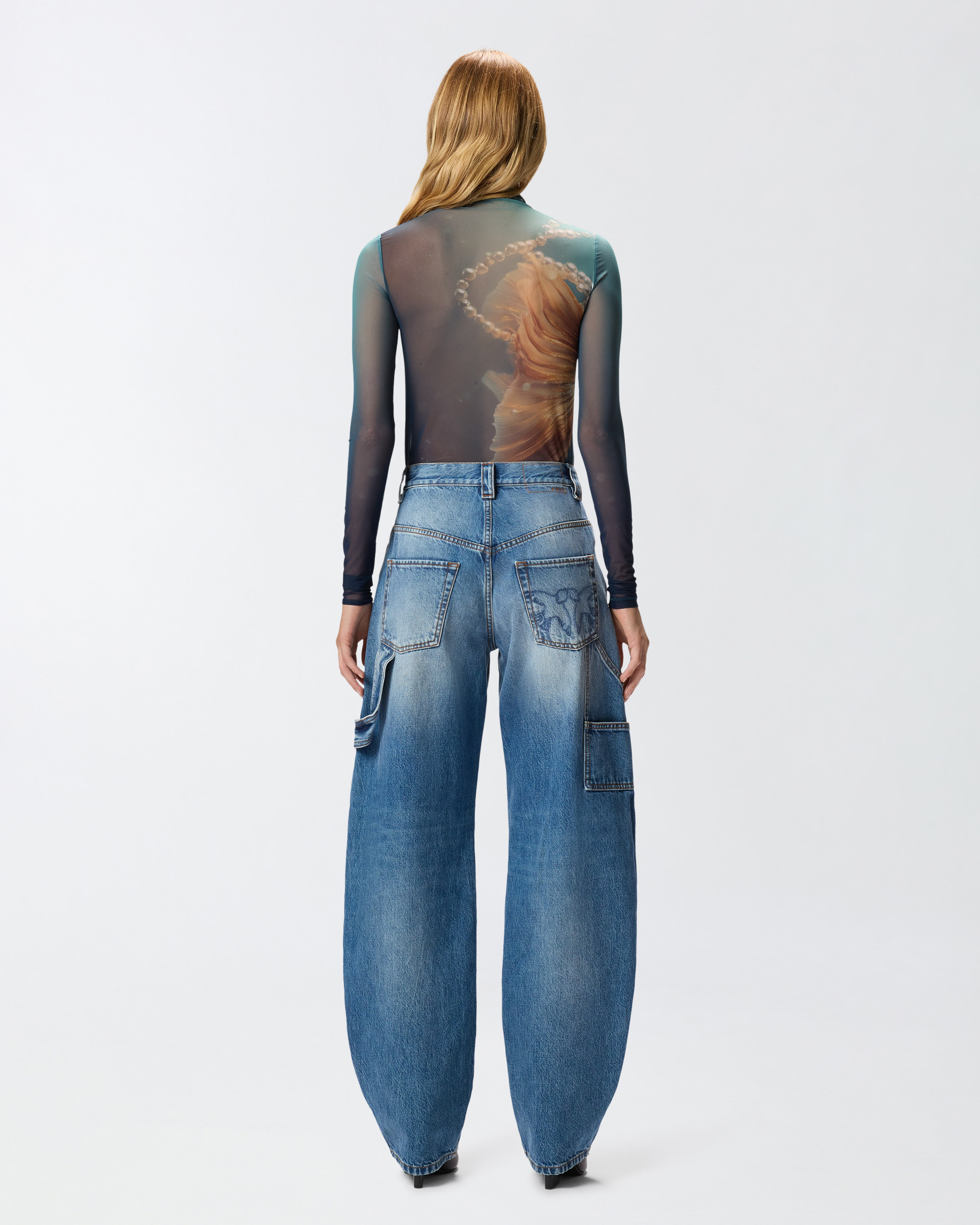 PRINTED TULLE SWEATER - 4