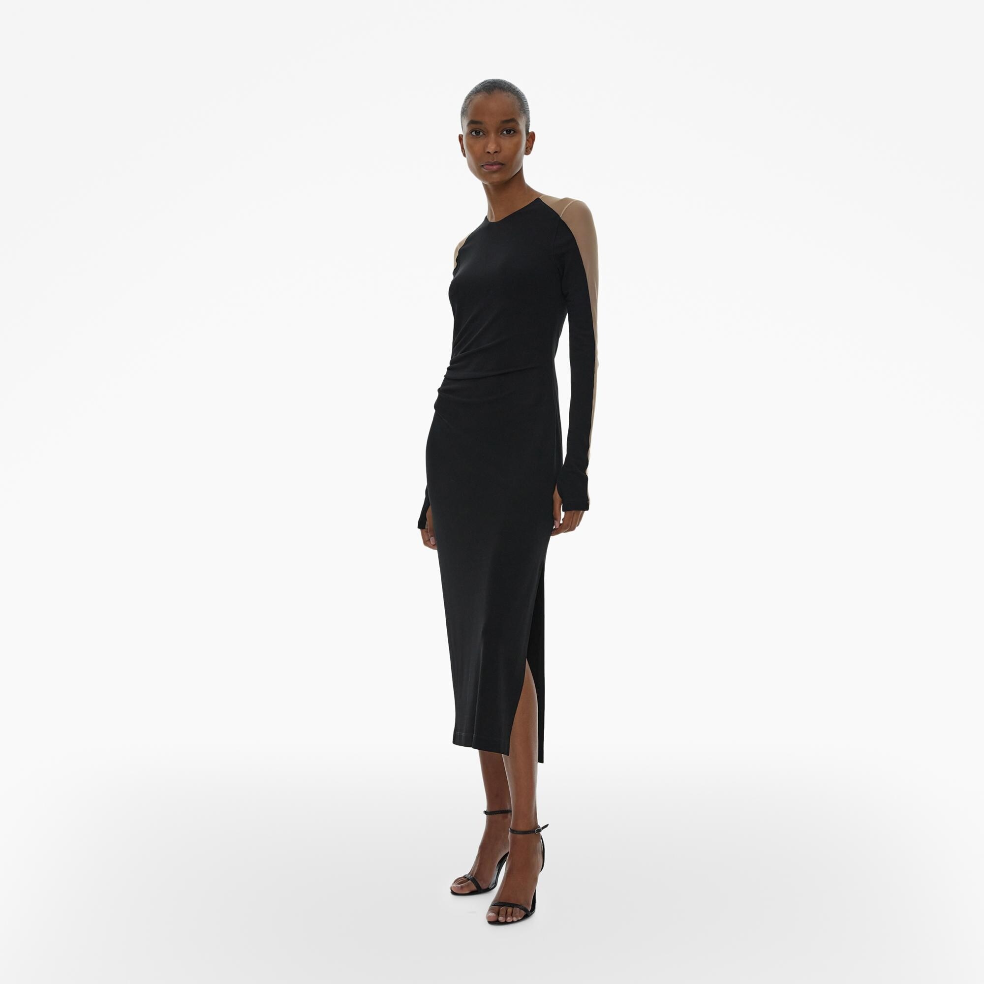SHEER SLEEVE DRESS - 5