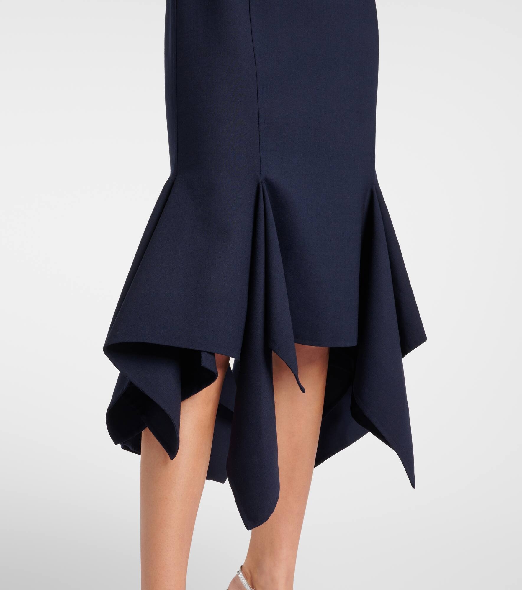 Pleated wool-blend midi dress - 5