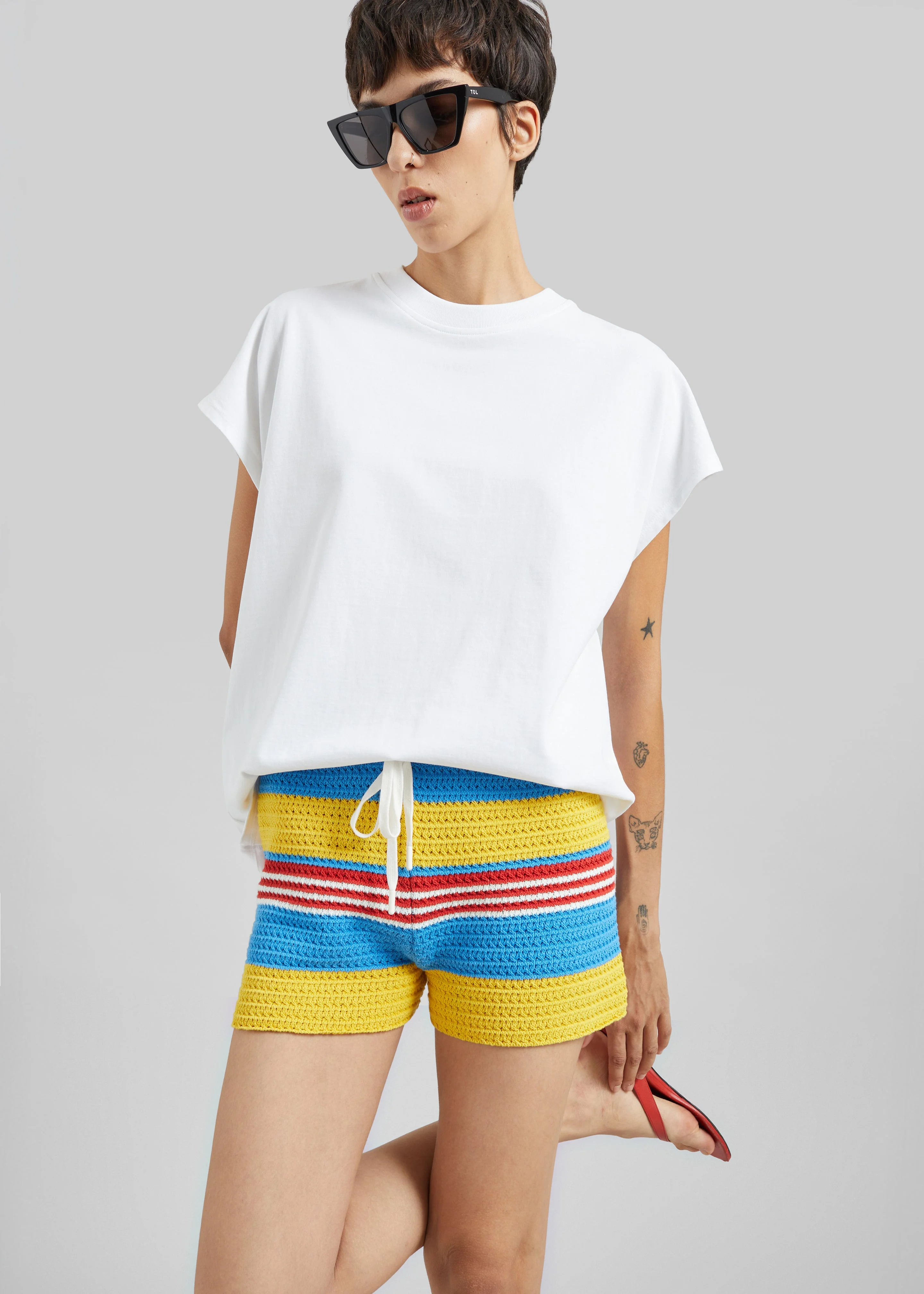 Posse Tammy Shorts - Blue Multistripe - 1