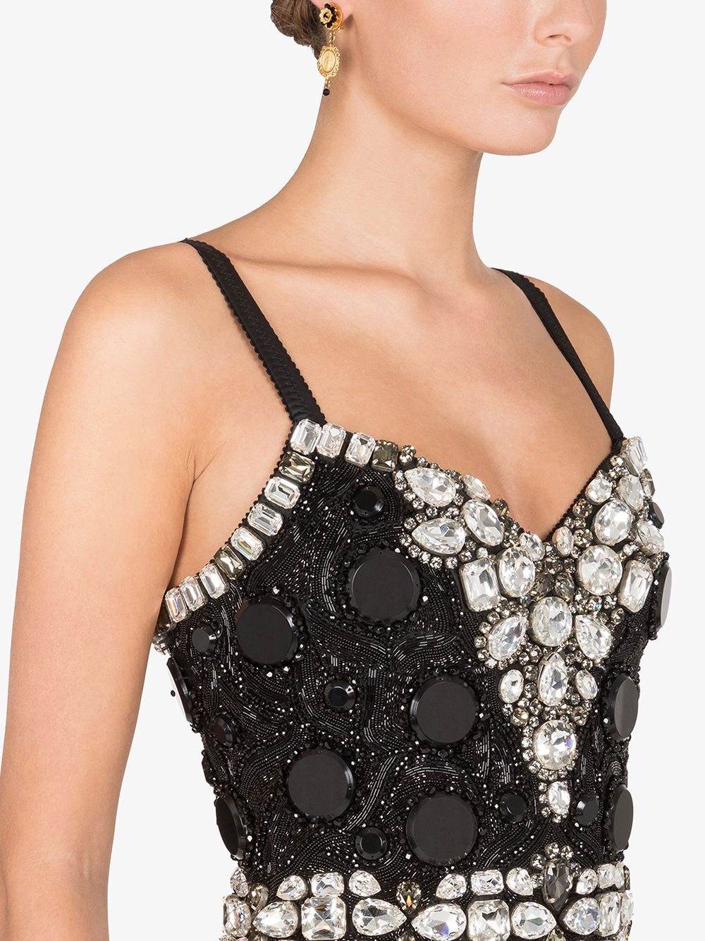 crystal and bead embellished dress - 5