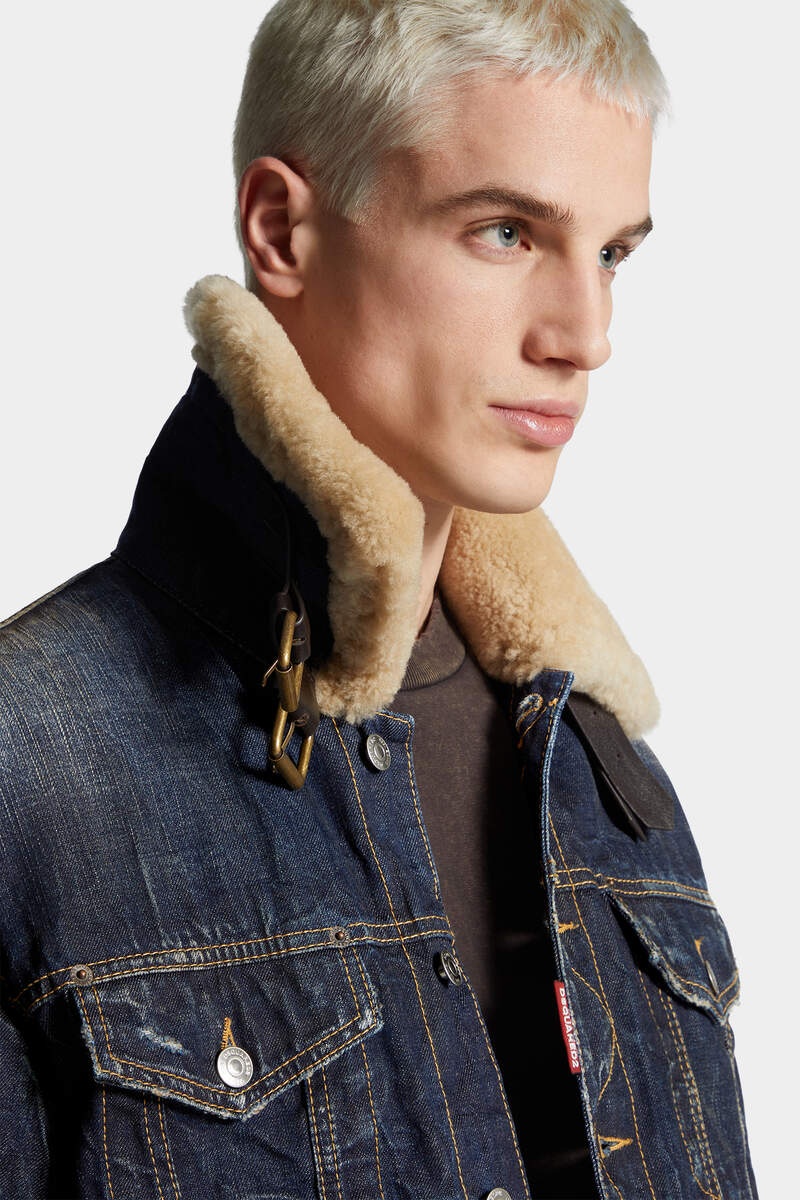 DENIM AVIATOR JACKET - 5