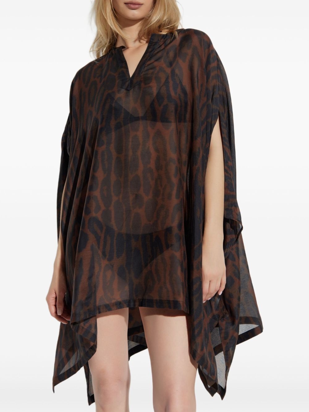 leopard-print beach dress - 2