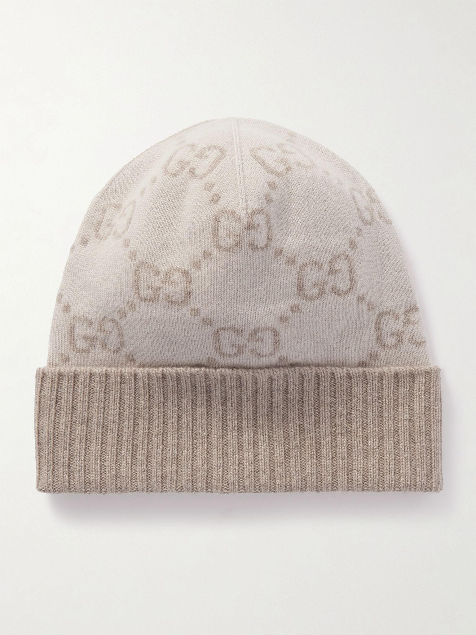 Jacquard-knit cashmere beanie Off-white - 1