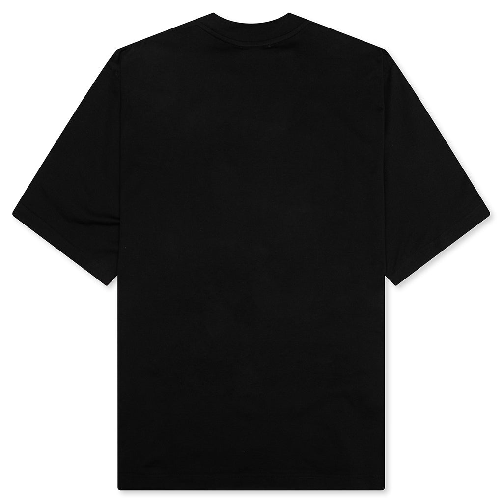 COTTON T-SHIRT WITH MENDED PATCH - BLACK - 2