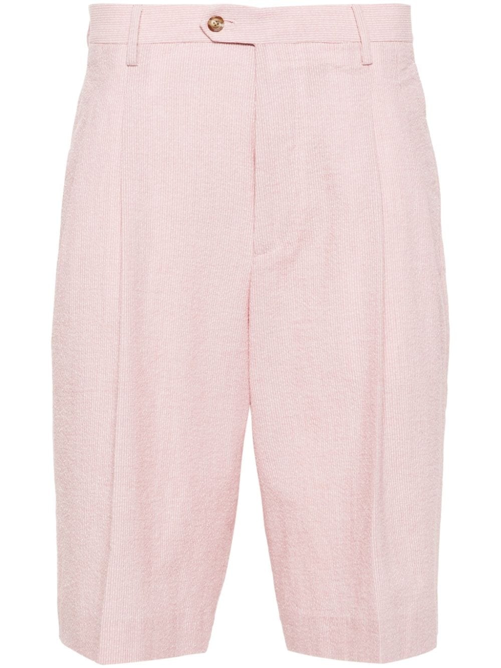 pinstriped mid-rise bermuda shorts - 1
