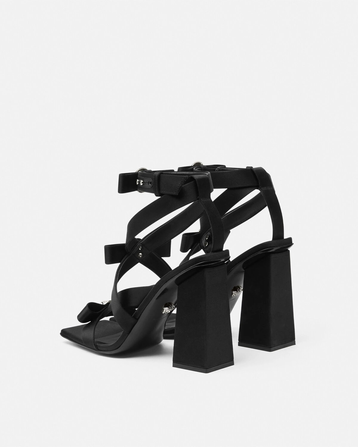 Gianni Ribbon Satin Cage Sandals 105 mm - 4