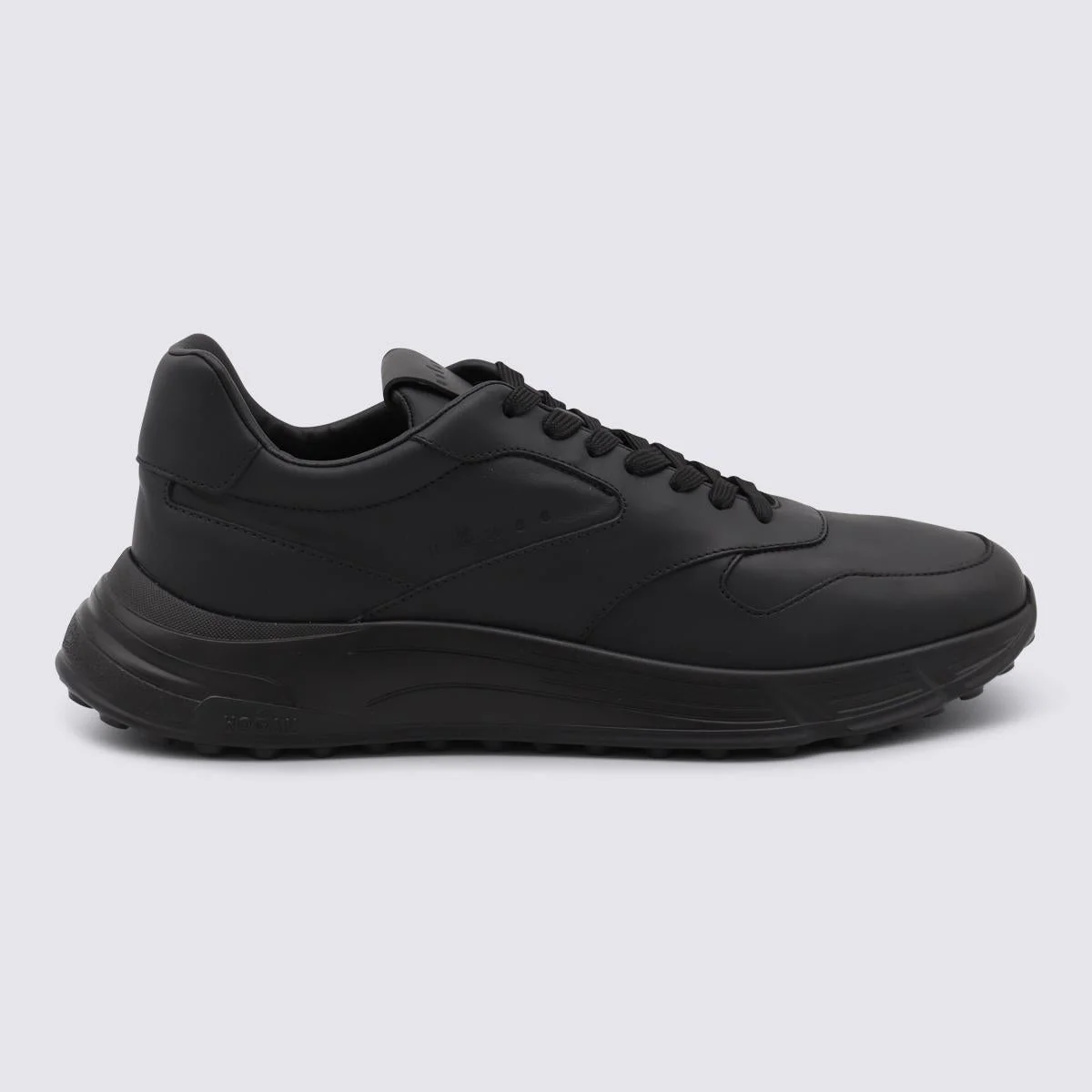 Hogan Black Leather Sneakers - 1