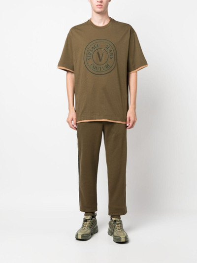 VERSACE JEANS COUTURE logo-tape detail cotton track pants outlook