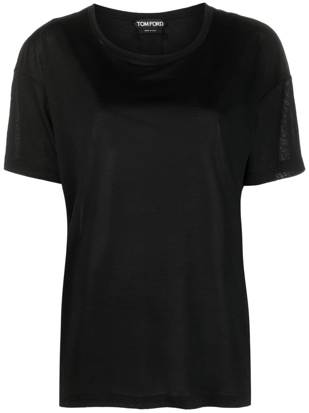 short-sleeved silk T-shirt - 1