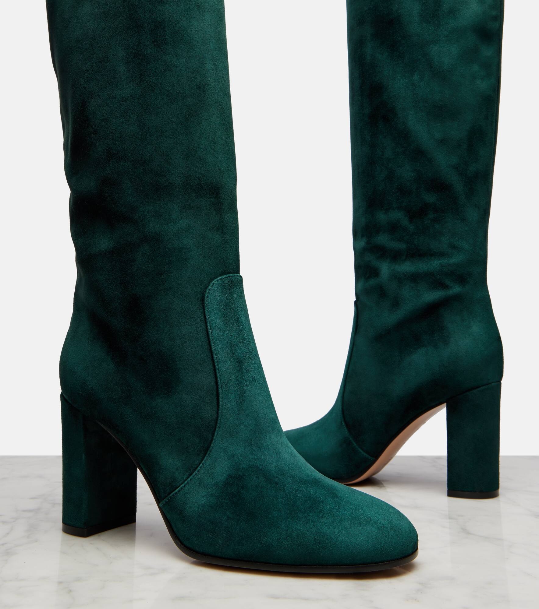 Suede over-the-knee boots - 5