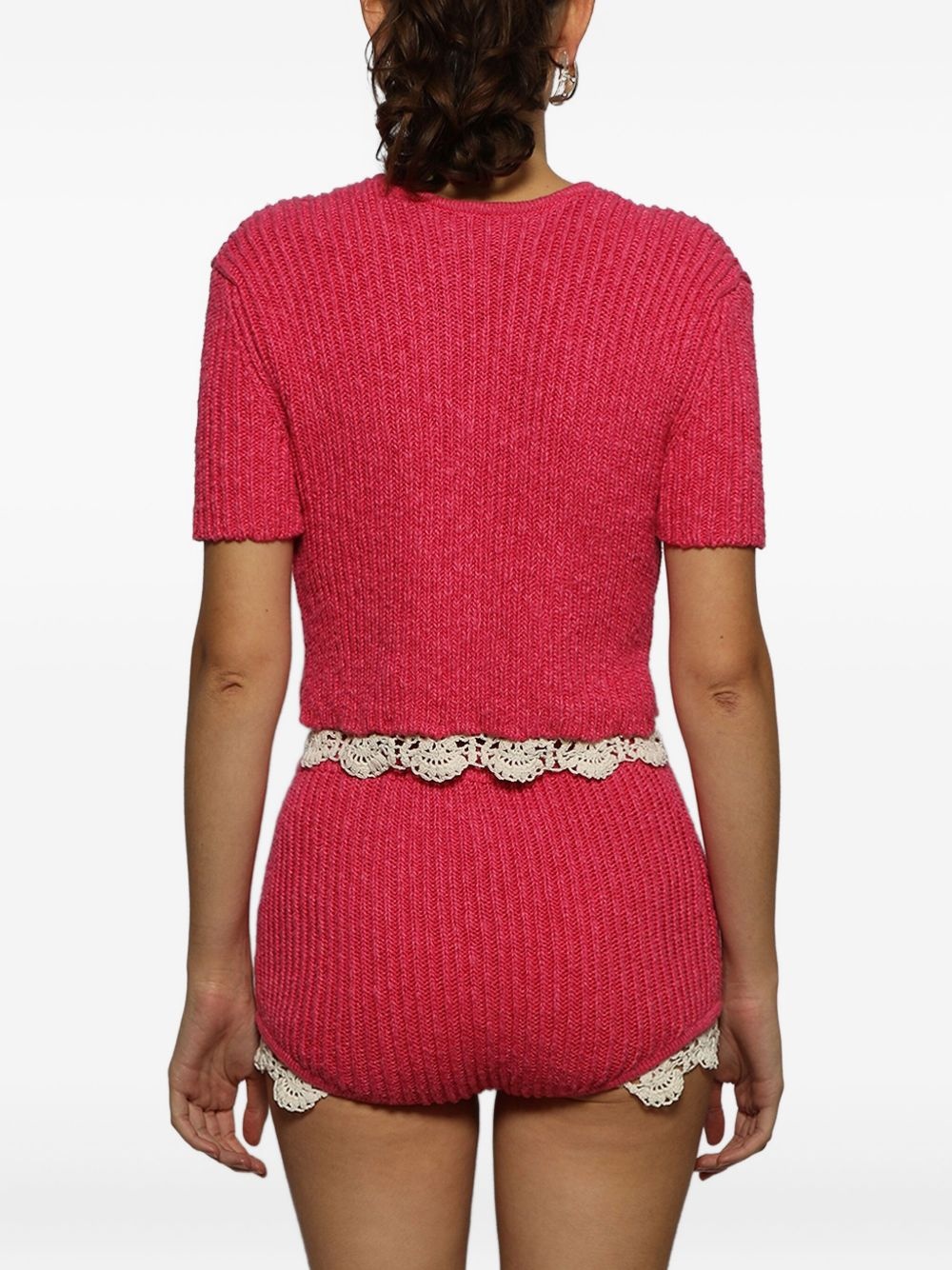buttoned-up cropped cardigan - 5