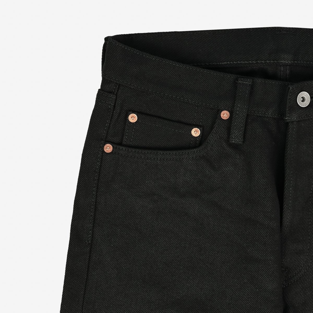 IH-888S-SB 21oz Selvedge Denim Medium/High Rise Tapered Cut - Superblack Non-Fade - 10