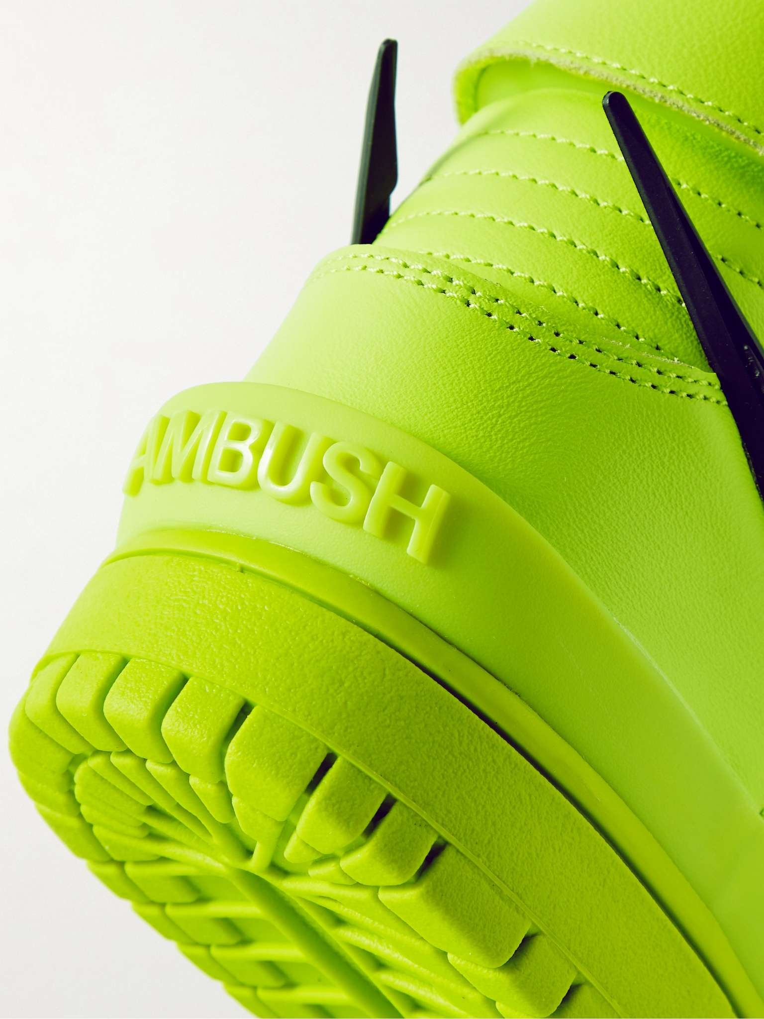 + AMBUSH Dunk Rubber-Trimmed Leather High-Top Sneakers - 6