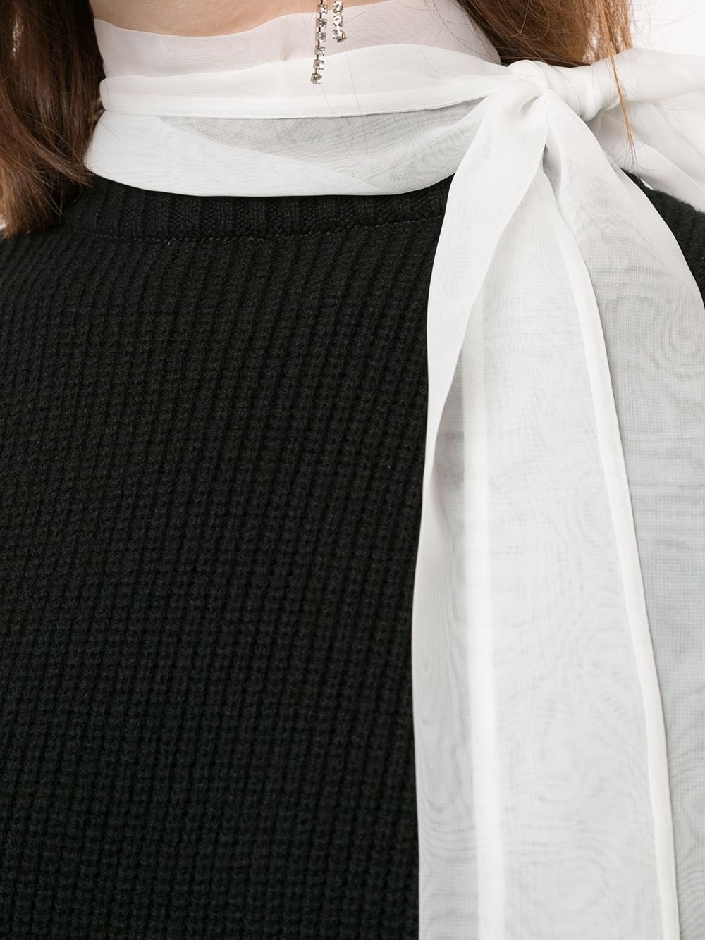 panelled scarf-detail dress  - 5