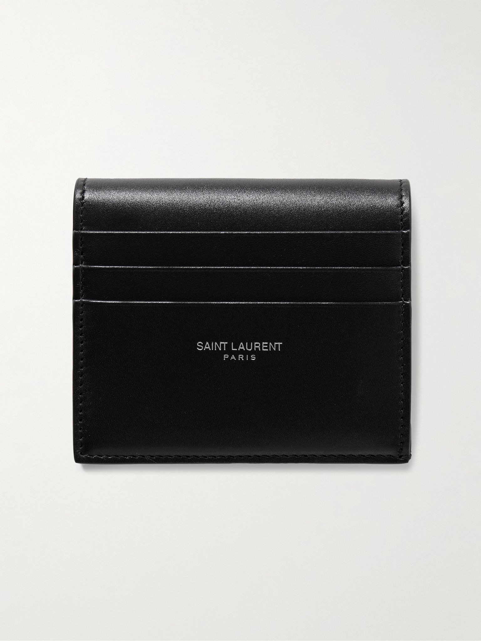 Logo-Print Leather Cardholder Black - 1
