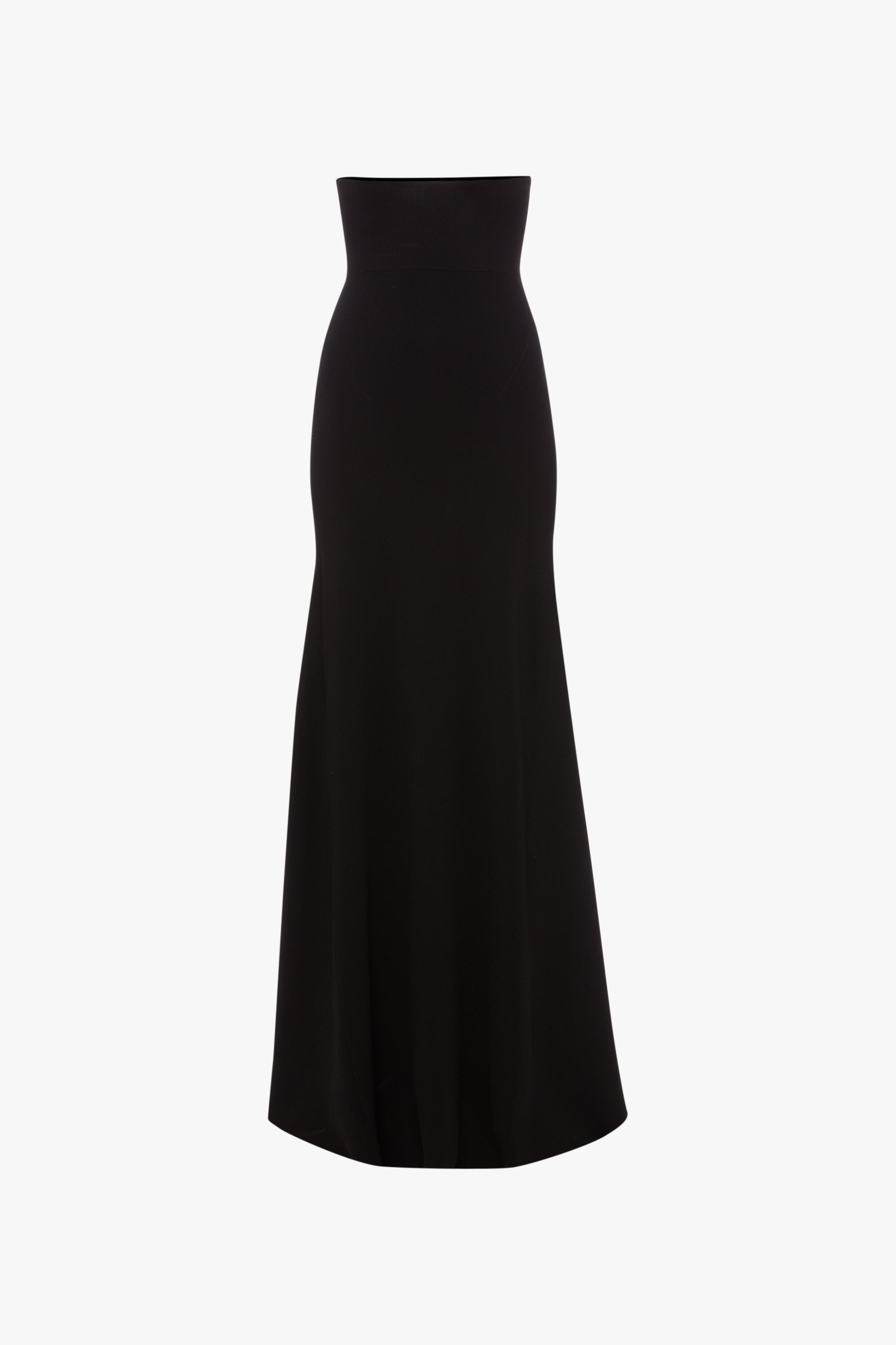 Floor-Length Knitted Skirt In Black - 1