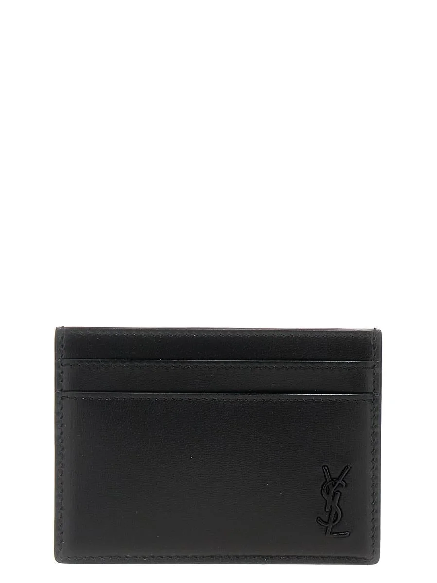SAINT LAURENT LOGO PLAQUE CARDHOLDER - 1