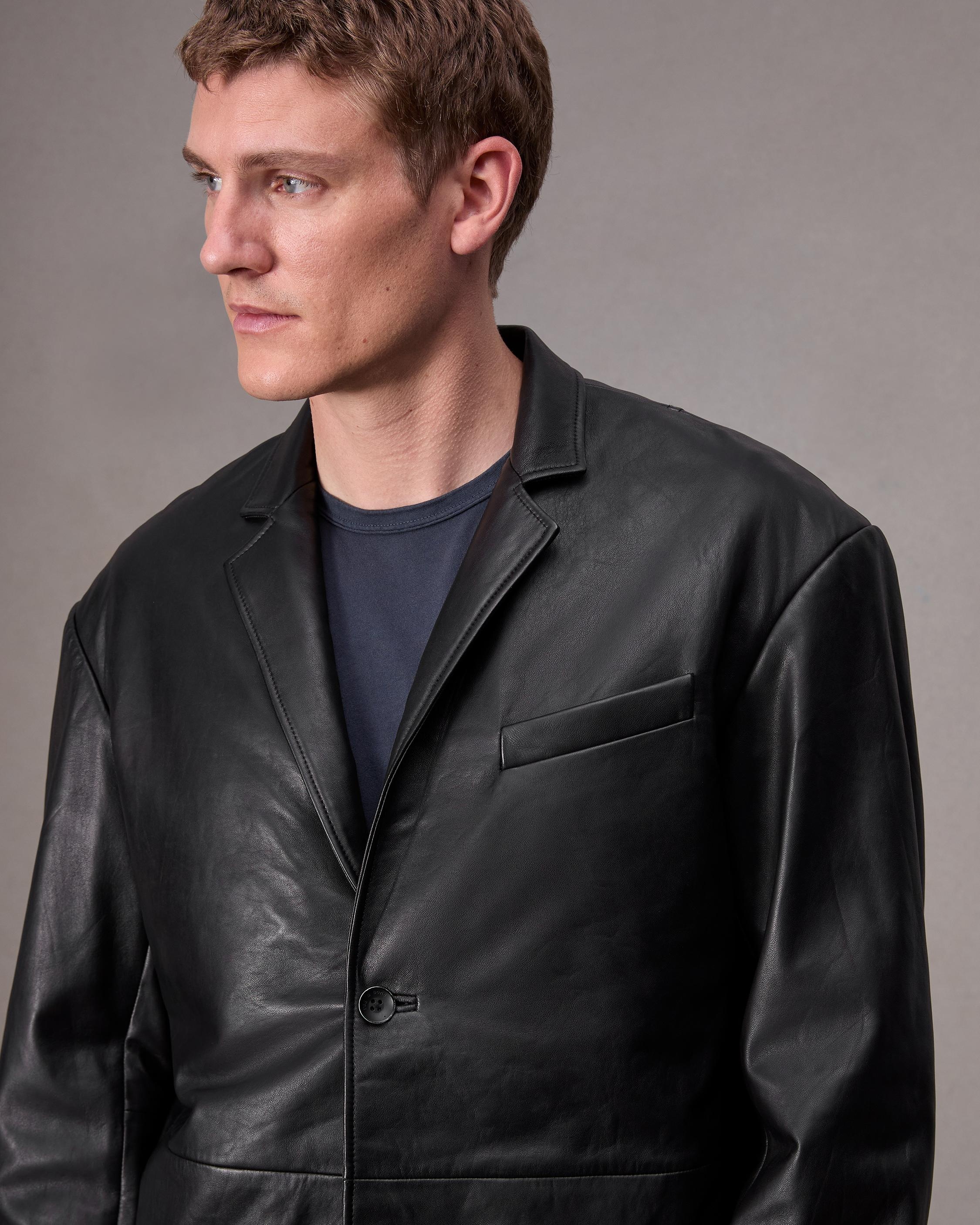Shift Leather Blazer - 6