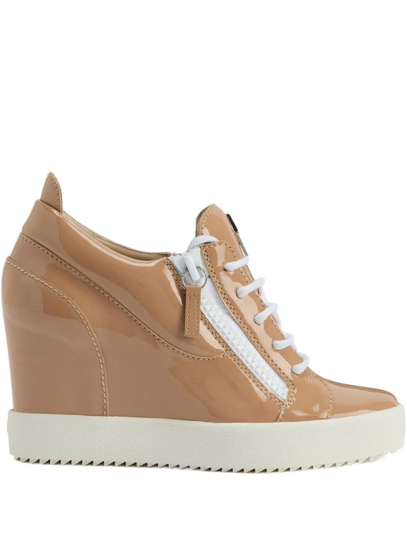 Addy Wedge patent-leather wedge trainers 1