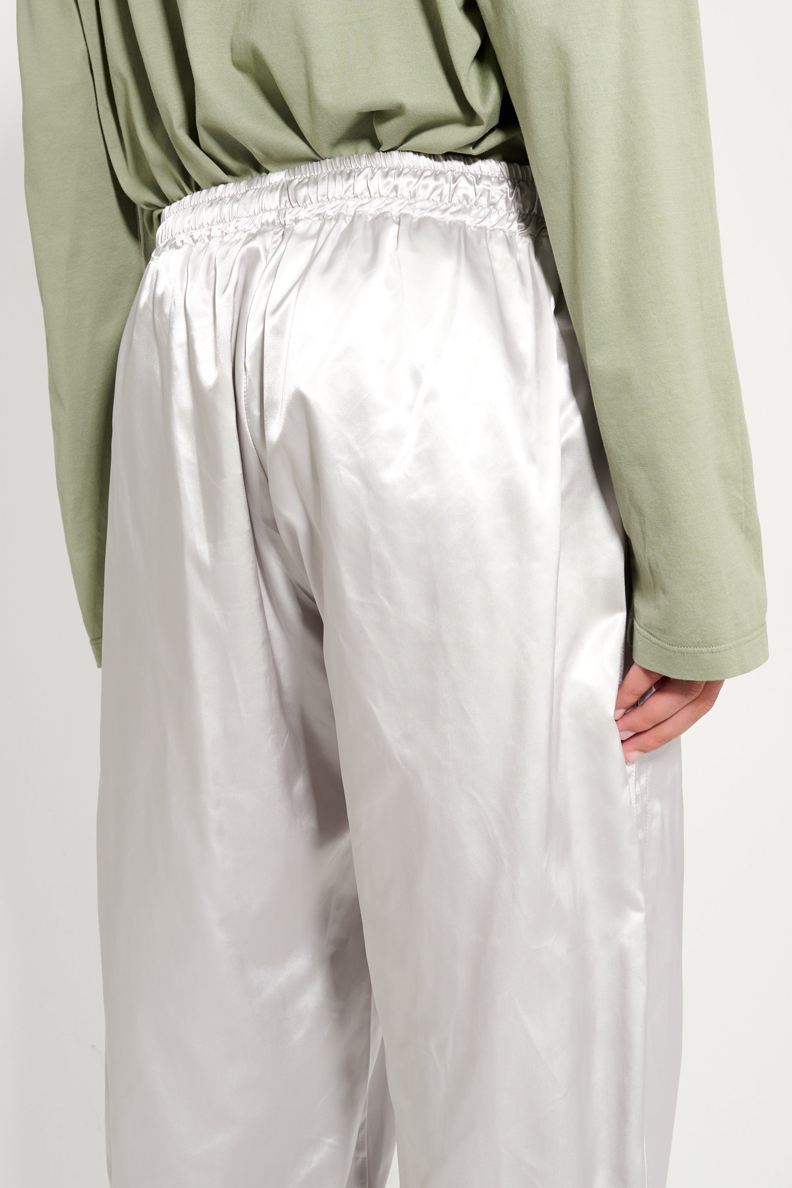 OLLY SHINDER WET LOOK NYLON SPLIT JOGGER SILVER - 5