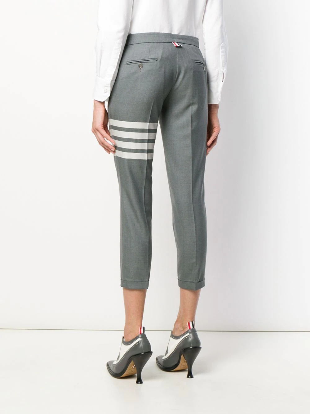 plain weave 4-Bar skinny trousers - 4