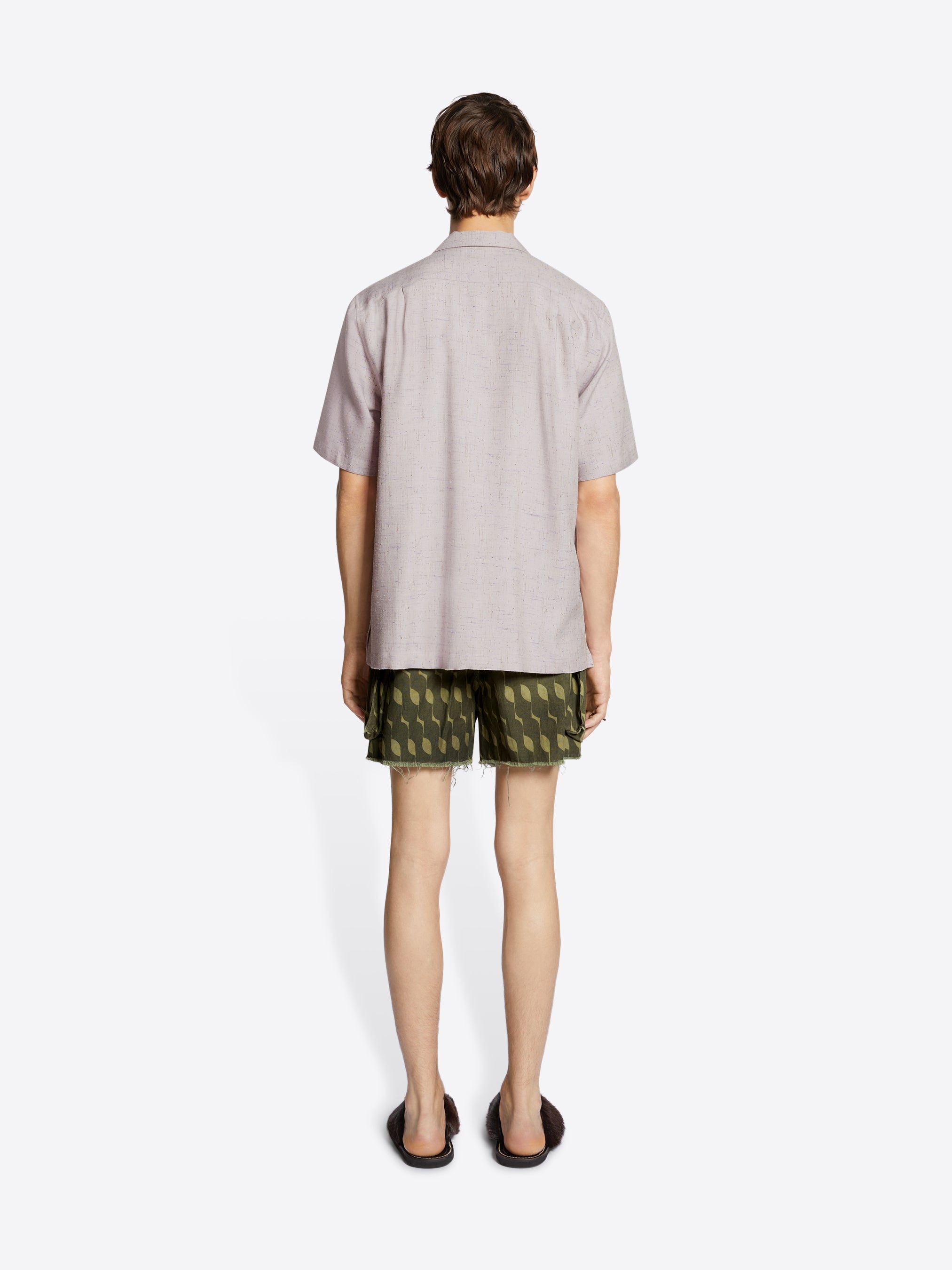 BELTED COTTON SHORTS - 4