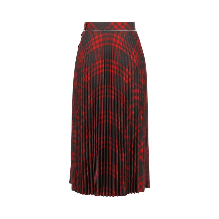 Burberry Check Pattern Pleated Skirt - 7
