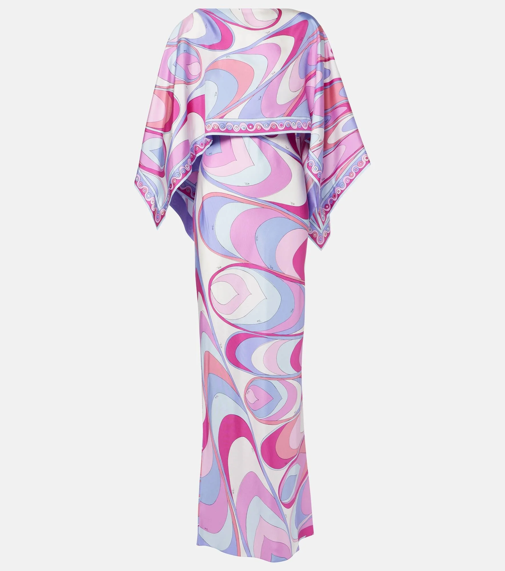 Printed silk twill maxi dress - 1