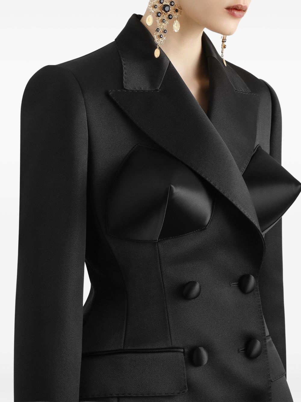 bouble-breasted duchess blazer - 4